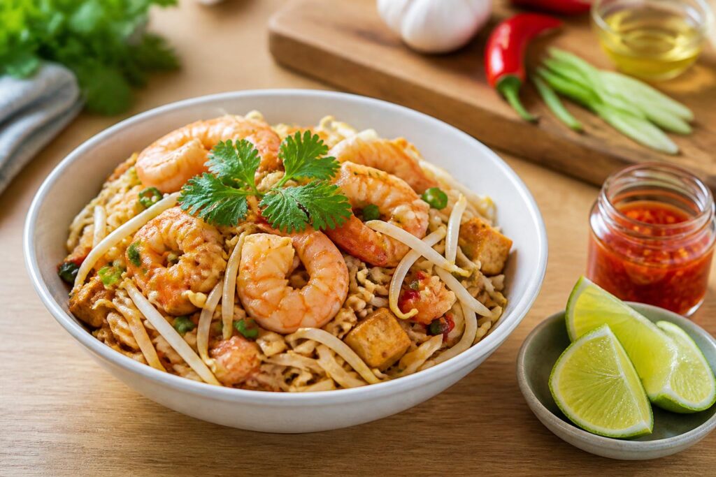 découvrez notre recette facile de pad thaï aux crevettes, avec des astuces simples pour préparer un plat savoureux et rapide à réaliser chez vous.