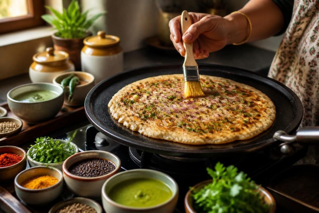 découvrez les secrets et astuces pour préparer une crêpe indienne épicée parfaite à la maison, un classique savoureux à ne pas manquer.