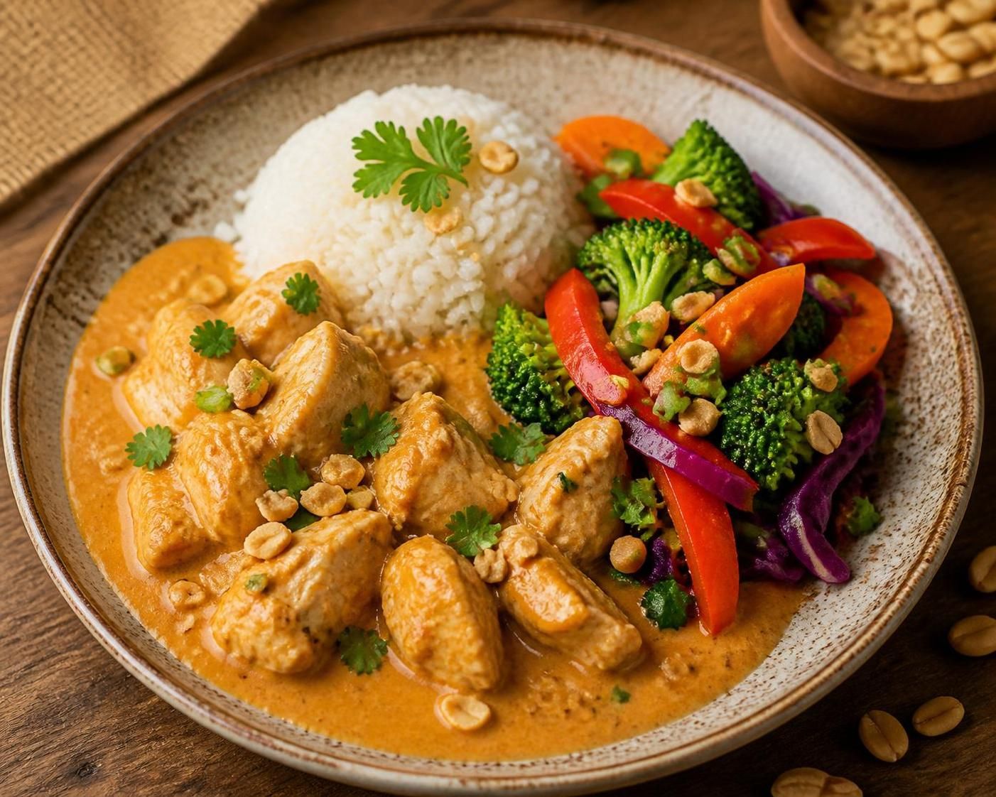 découvrez notre recette savoureuse de poulet cacahuète au lait de coco, une alliance gourmande et facile à préparer pour régaler toute la famille.