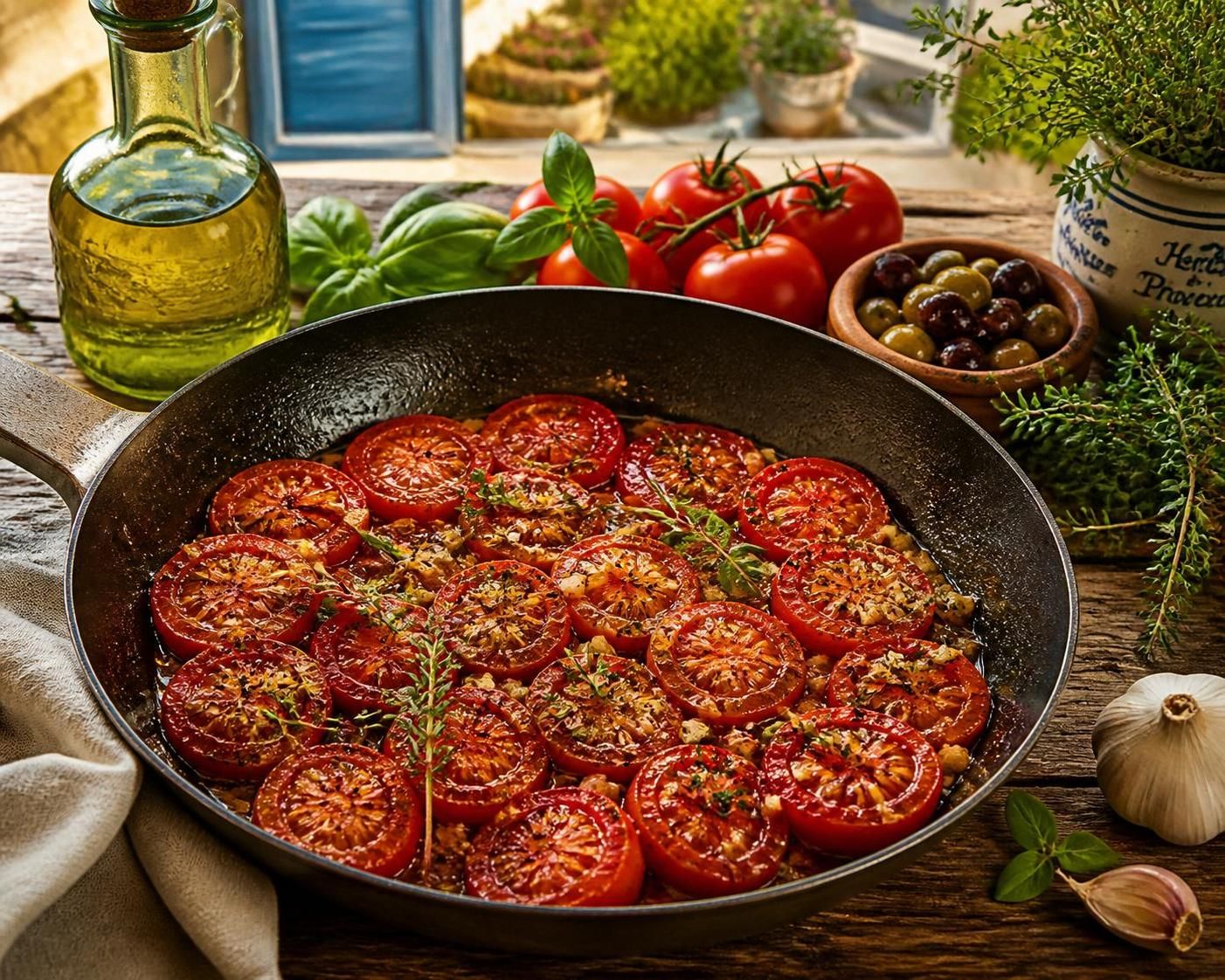 découvrez notre recette facile de tomates provençales à la poêle pour un goût intense et savoureux en quelques minutes. parfait pour accompagner vos plats estivaux !