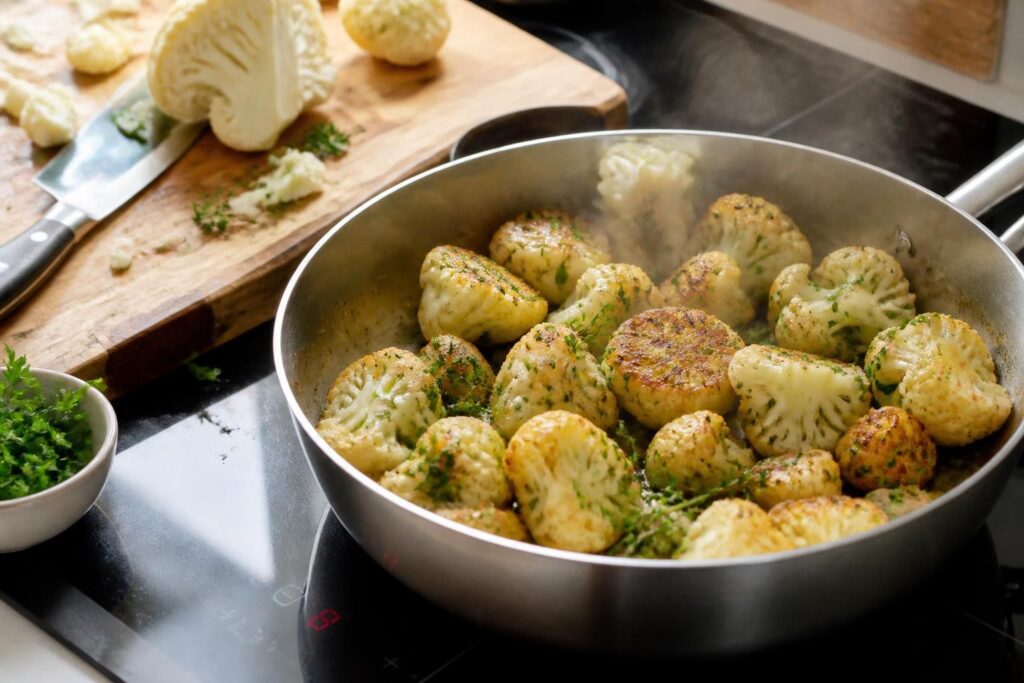 découvrez notre recette facile et rapide de chou-fleur à la poêle, parfaite pour un plat savoureux et sain à préparer en quelques minutes.