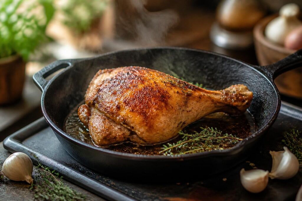 découvrez nos astuces simples pour réussir une cuisse de poulet à la poêle avec une peau parfaitement croustillante et une saveur inégalée. un plat délicieux à savourer en toute simplicité.