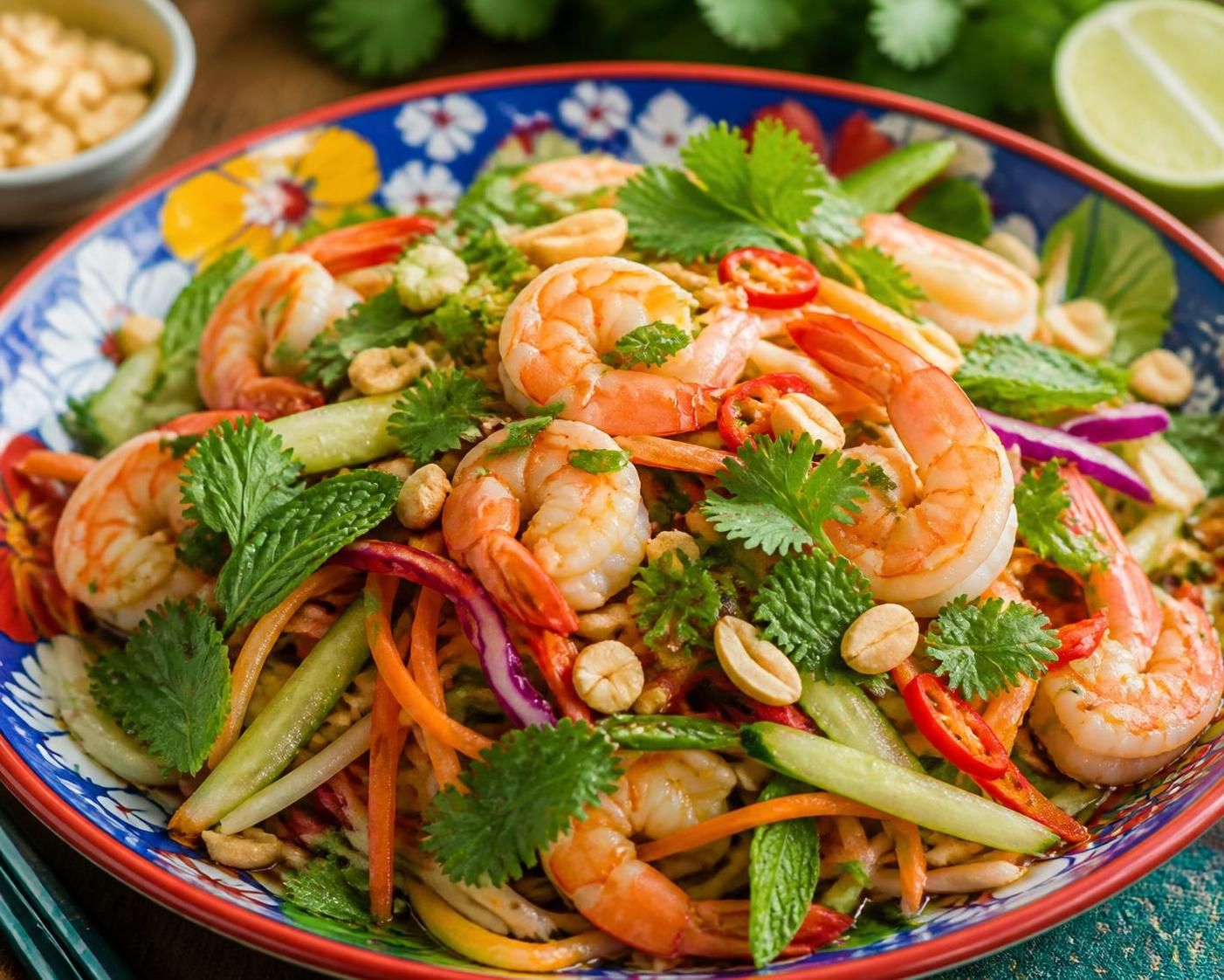découvrez la recette fraîche et exotique de la salade thaï aux crevettes, un plat savoureux et facile à maîtriser pour des repas colorés et pleins de saveurs.