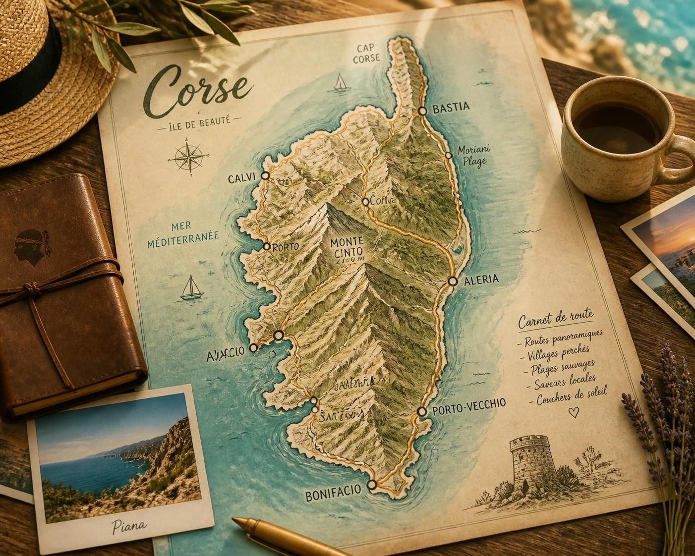 découvrez les meilleures routes à emprunter en corse pour un road trip inoubliable. explorez les paysages magnifiques et les incontournables de l'île avec notre carte détaillée.