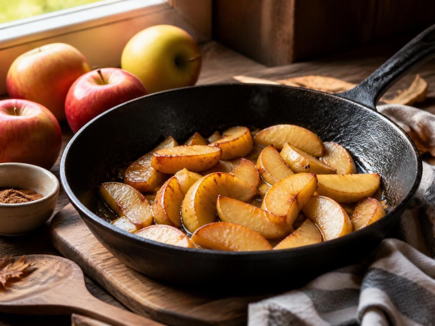 découvrez l'astuce simple pour réussir des pommes à la poêle parfaitement dorées et savoureuses, idéales pour un dessert ou un accompagnement gourmand.