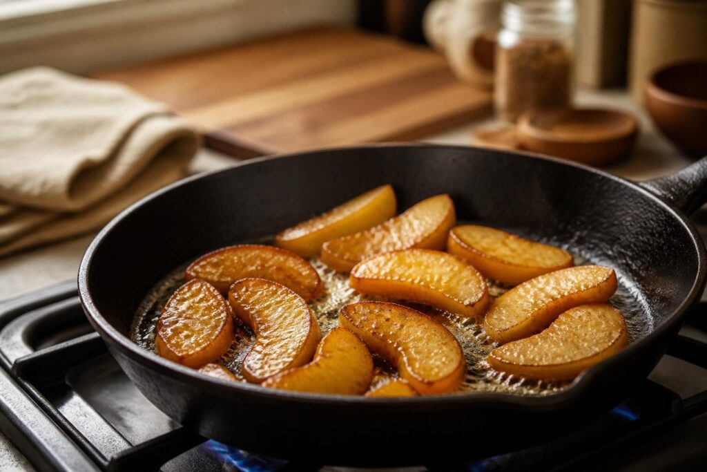 découvrez l'astuce simple pour réussir des pommes à la poêle parfaitement dorées et savoureuses à chaque fois. une recette facile pour sublimer vos fruits.