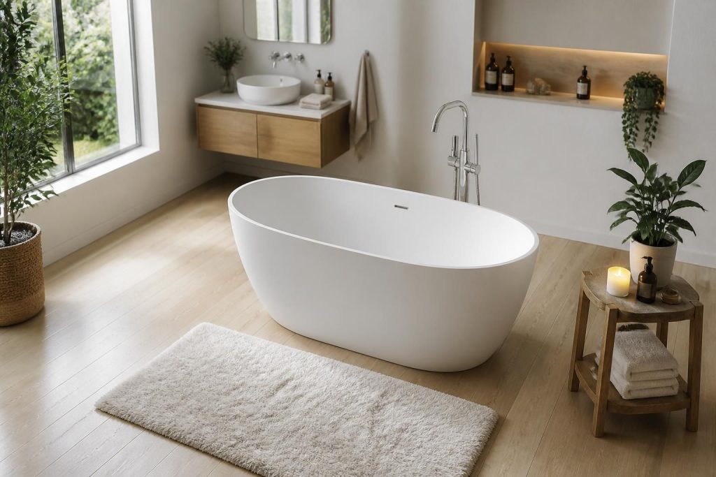 hauteur baignoire standard et sur pied pour un confort optimal