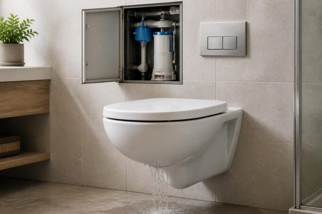 Chasse d&rsquo;eau qui coule en continu : causes et solutions pour WC suspendu et poussoir