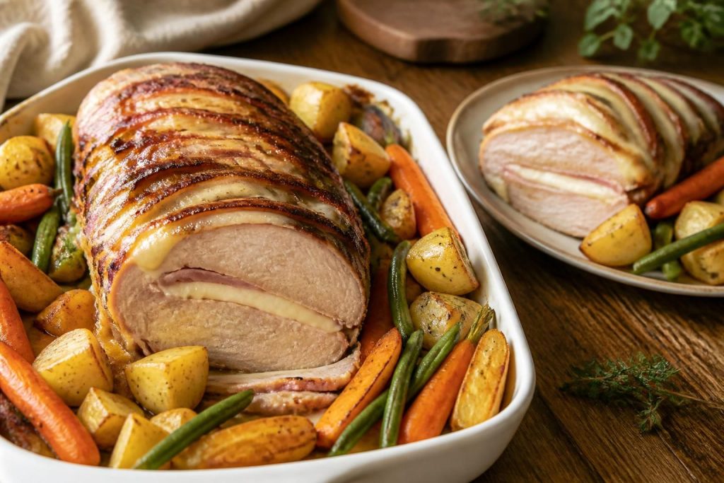 découvrez notre recette savoureuse de rôti orloff au porc au four, accompagnée d'alternatives gourmandes à base de veau pour varier les plaisirs en cuisine.