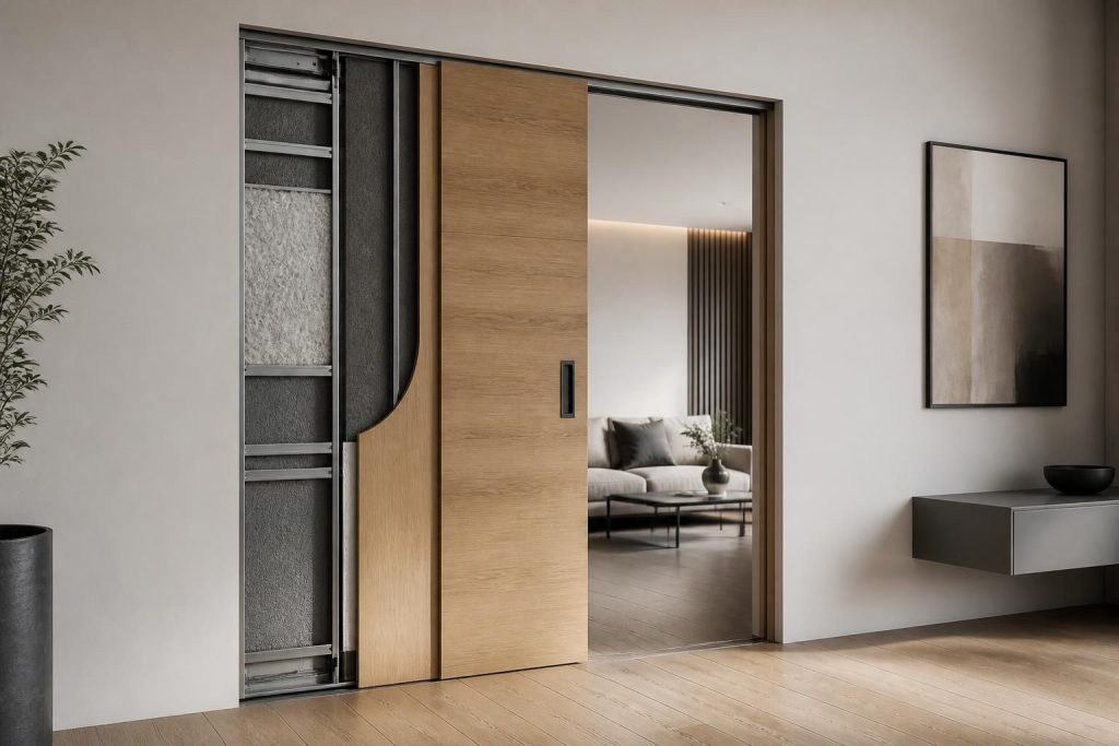 découvrez des solutions efficaces pour l'isolation phonique avec des portes à galandage coulissantes, alliant design et silence optimal.